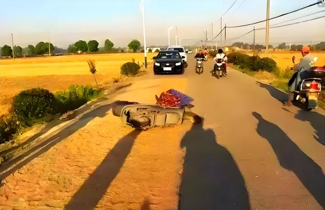 公路晒粮食图鉴！石头拦钉板放碎玻璃片！“死神来了”在乡村重演