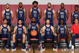 2024美国男篮全家福：詹姆斯C位，杜兰特、爱德华兹的身高亮了图片