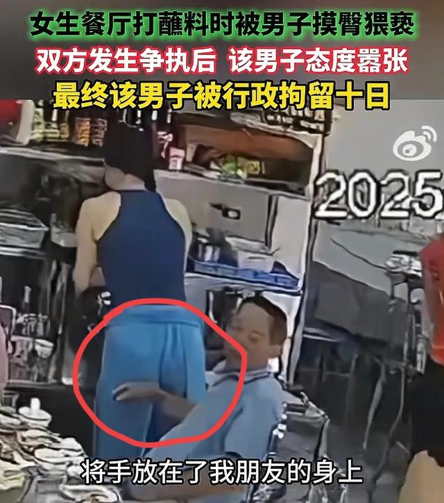 女游客在餐厅被大爷摸屁股！嚣张拒不承认，警察看了监控直接带走