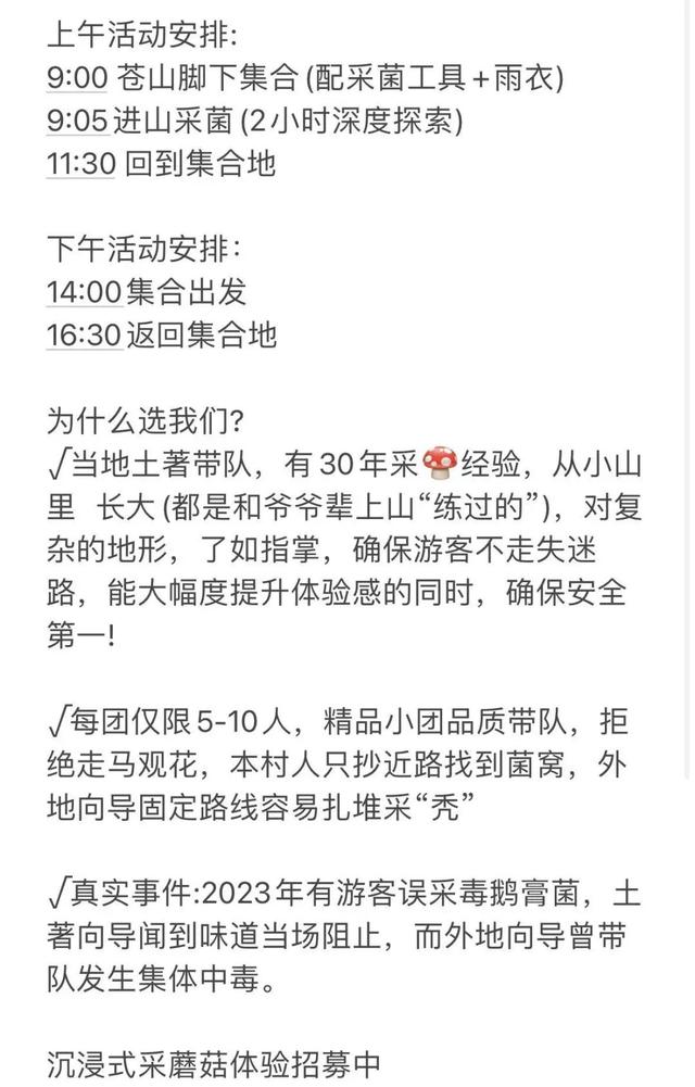 大理禁止到苍山未开放区域“采菌游”，有人还在招募进山采蘑菇，官方回应