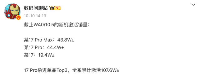 刚刚公布的 iPhone 17 销量，太夸张了