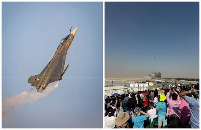 光辉战机在迪拜坠毁，飞行员瞬间被火光吞没，4天前刚被拍到漏油