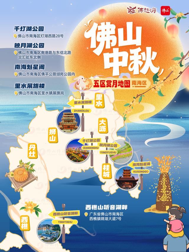 最新！2025佛山五区中秋赏月地图！最佳赏月时刻→ | 双节同庆趣游佛山