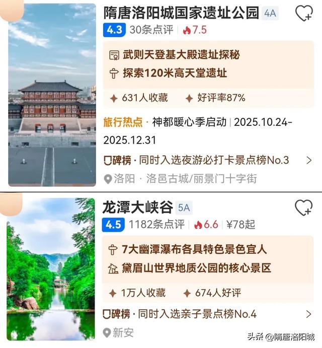 洛阳再上榜！跟着榜单游神都，最新攻略出炉！