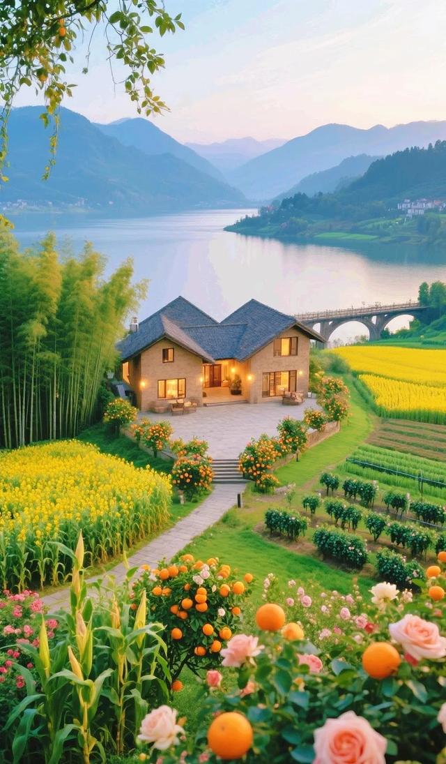 好想住进这院子，田园风光太治愈，花香满径，虫鸣绕院，岁月静好