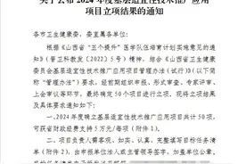 省级立项！晋城大医院这一“基层适宜性技术”获批推广图片