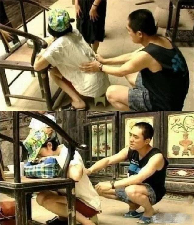 张艺谋和巩俐合影，张艺谋和陈婷合影，生理性喜欢显而易见