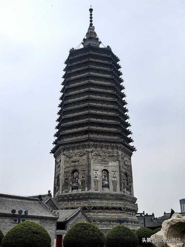 辽塔塔刹战火毁，参照辽工复原铁刹，锦州古城标历史