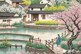 桃花红，杏花白，菜花黄图片