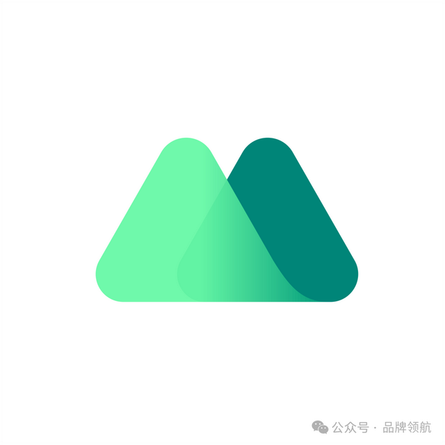 字母M图形创意logo，M的识别在26个字母中排第四