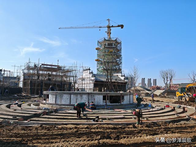 云梦祥云湾：徽派园喷泉舞台建设忙 将与老街联动焕新