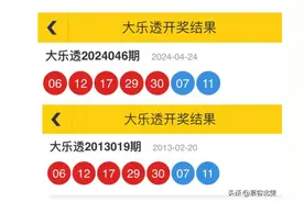 大乐透第24046期开奖号码和13019期完全相同，一等奖井喷21注图片