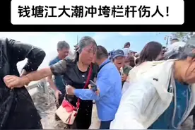 钱塘江大潮失控后，奇怪的事情出现了，网友们对设施质量产生质疑图片