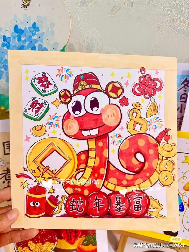 庆元旦迎新年～精选61张创意美术范画+手抄报，为孩子收藏起来！