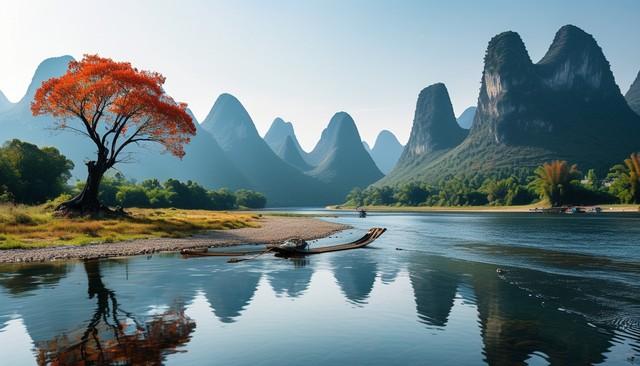 广西秋熟透了！红枫燃林、银杏铺古村，3条路线承包全国颜值巅峰