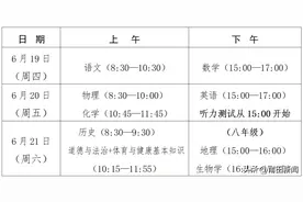 快讯！2025年福建中考时间公布图片