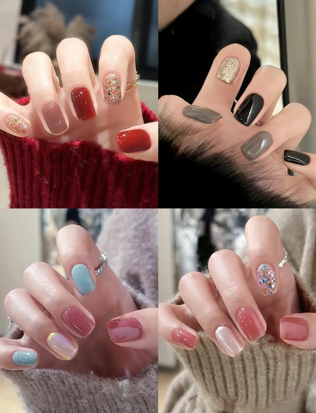 简单好看的糖果色美甲来咯