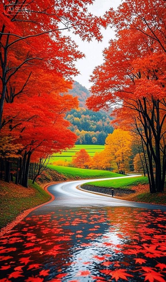 这枫路美炸！秋意全裹在红里了