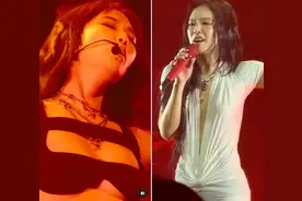 Jennie演唱会透视装引争议，粉丝：灯光下全看光了图片