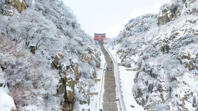 美到失语！雪后泰山限定风景，仿佛天宫坠落人间！