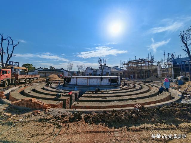 云梦祥云湾：徽派园喷泉舞台建设忙 将与老街联动焕新