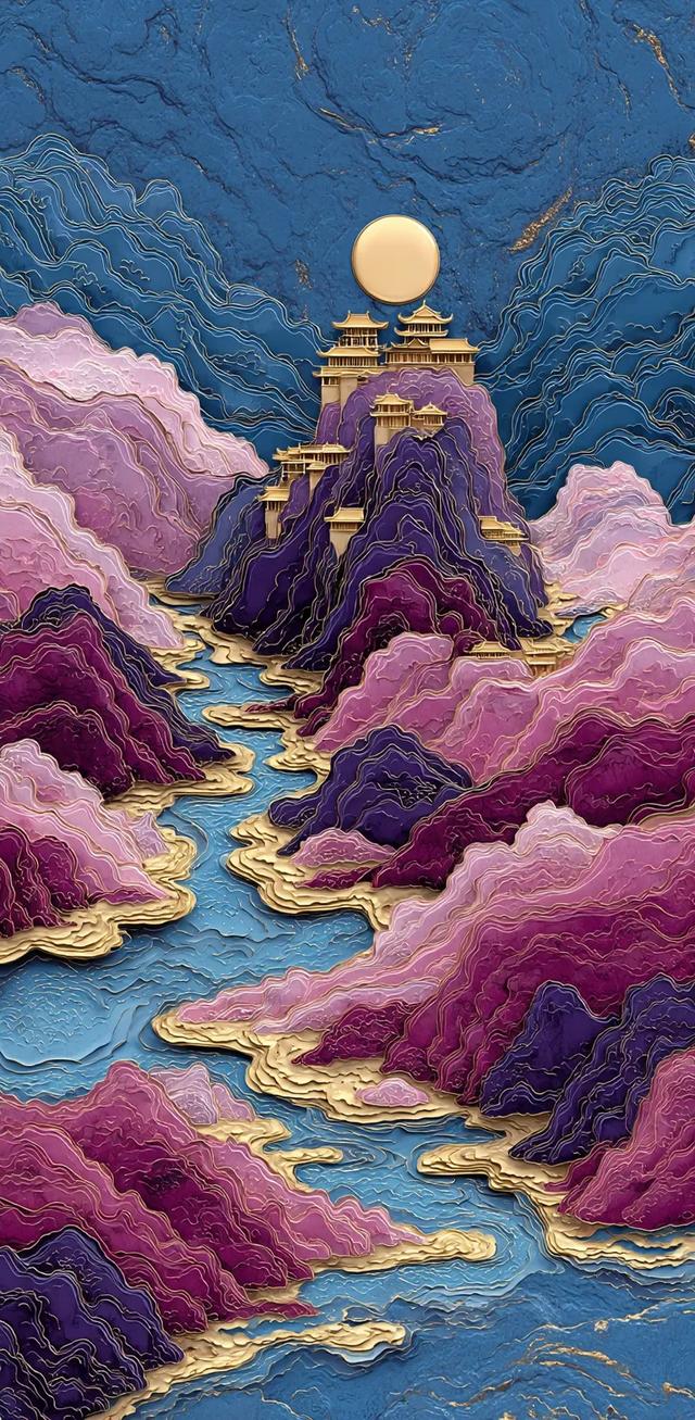紫色山川湖海壁纸｜和舒服的人在一起 连沉默都是快乐的