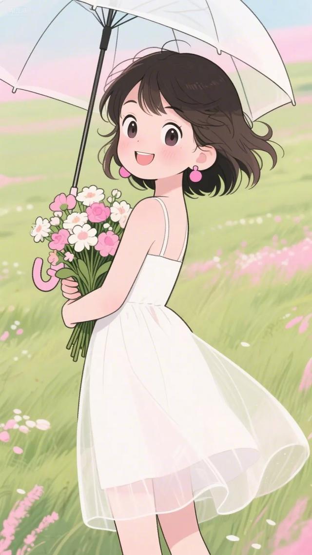绘本插画，卡通动漫简笔画‖活力少女