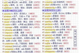 高中生速来！高中英语高考高频词汇！图片