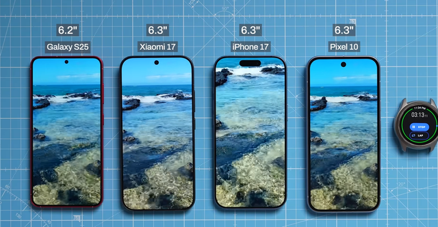 小米 17 对比 Galaxy S25、Pixel 10、iPhone 17 – 根本没法比！