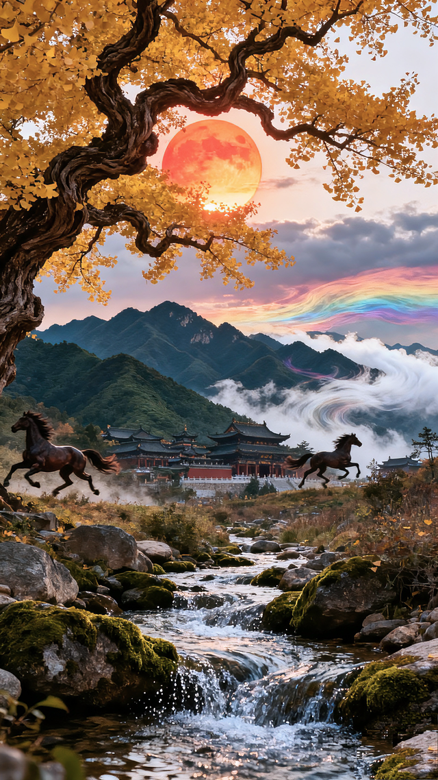 《金陵一对. 联连中国》上联: 潭柘气吞太行脉飘幽州；