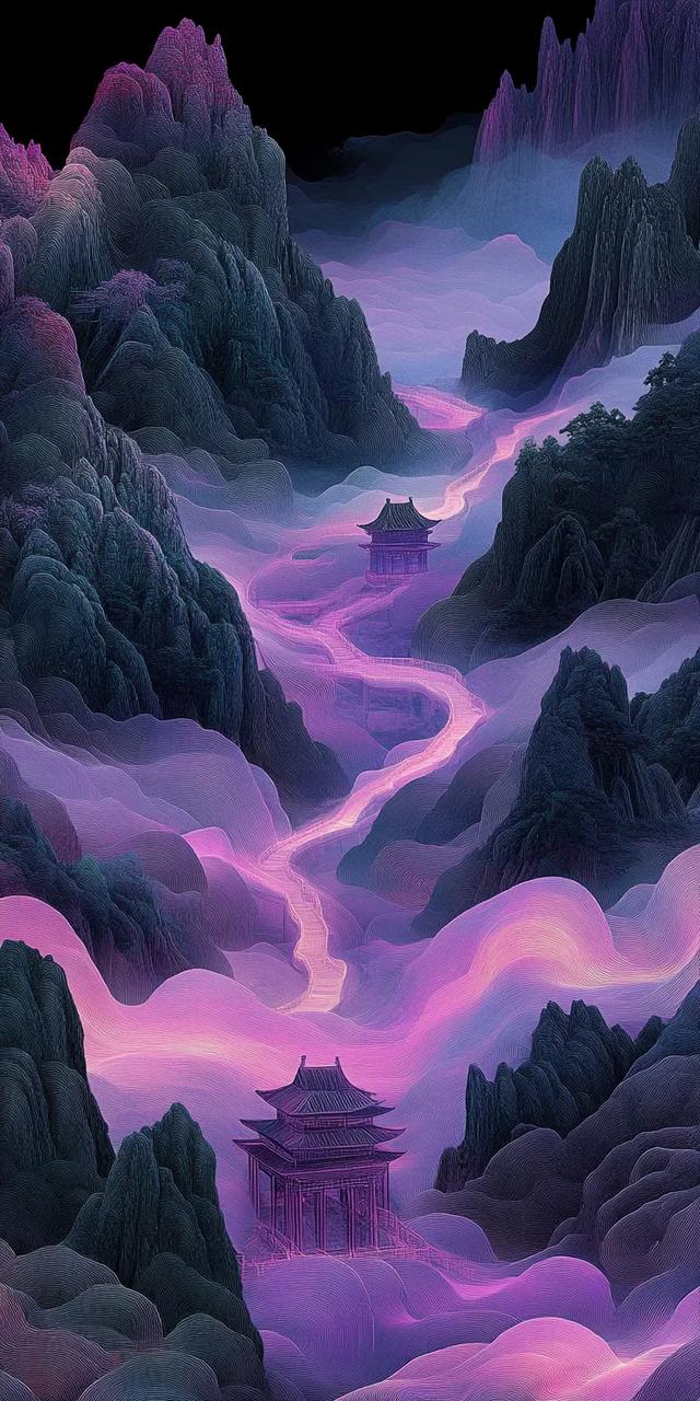 紫色山川湖海壁纸｜和舒服的人在一起 连沉默都是快乐的