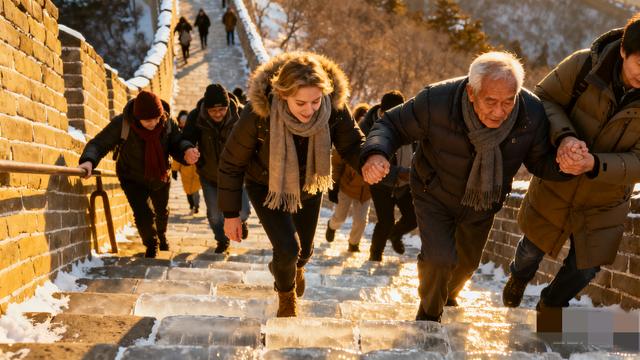 刷爆朋友圈！雪花裹长城 千年雄关秒变诗 中外游客手拉手踏雪成画
