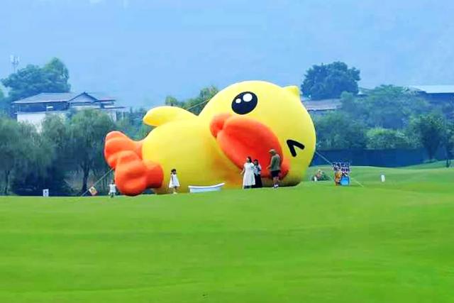 桂林:小黄鸭飞进桂海晴岚!