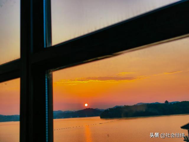 每日一景|天目湖——旭日东升耀晨光·落日余晖映晚霞