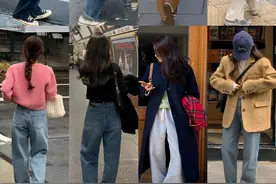 到了韩国才发现，到处是直筒裤、阔腿裤，不穿裙子不露腿也很美！图片