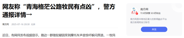 摩旅青海被牧民打头后续！7峰骆驼丢失，骑手其实挨得不冤
