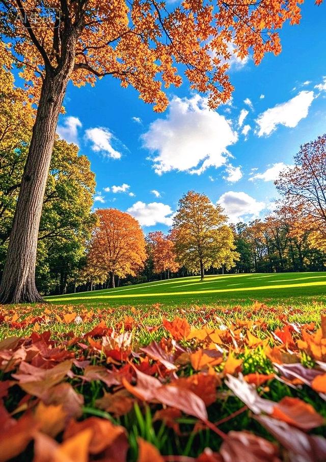 彩叶落满青坪，风都染了秋的颜色