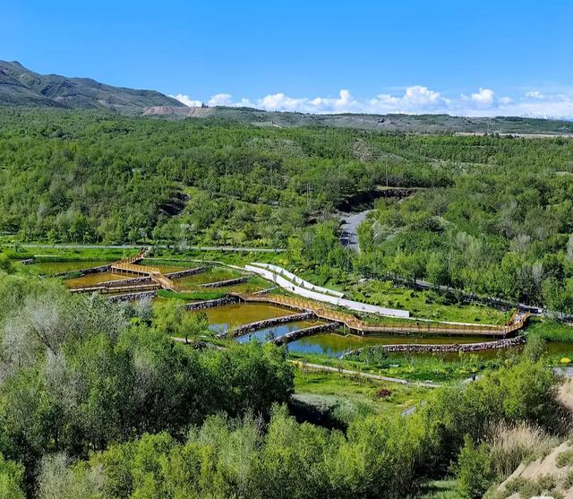 乌市雅山往西去有个水景公园,水面像梯田,还有花卉基地
