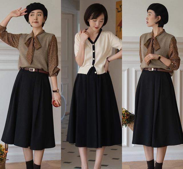 “毛衣+半裙”才是真温柔！秋天出门再搭对鞋子、外套，特高级