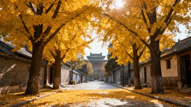 半壁街秋韵：银杏叶里的圣城文脉