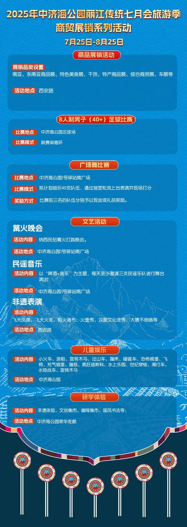 2025年中济海公园丽江传统七月会旅游季商贸展销系列活动即将启幕