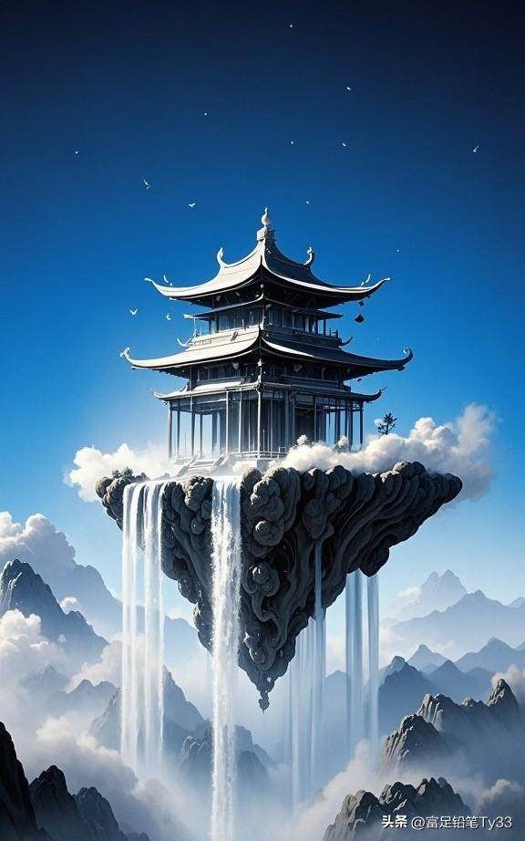 梦幻仙境；云海中的古塔，宛如仙境般飘渺！
