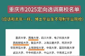 重庆市2025年定向选调公告：985最吃香，两财一贸在列，湖大落选图片