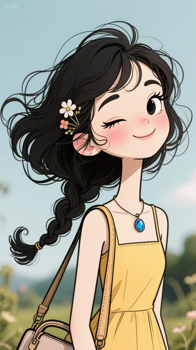 绘本插画，卡通动漫简笔画‖活力少女