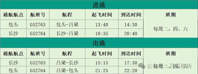 吕梁机场换季开启新链接