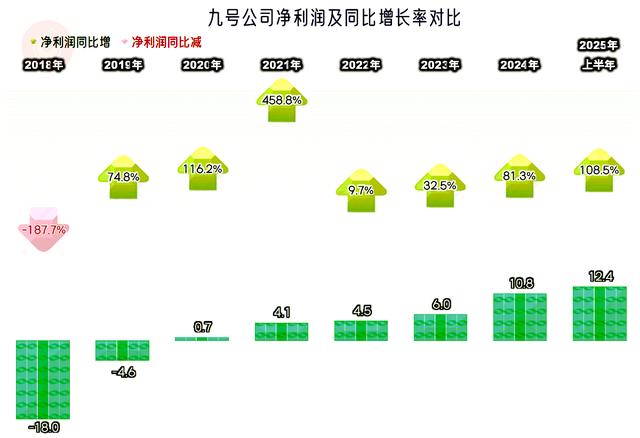九号公司2025年上半年表现较好，特别盈利方面