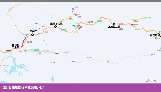 G318川藏南线自驾地图