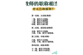 教师的职称相当于什么行政级别图片