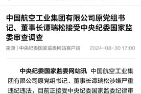 中航工业出了个大新闻！前任一把手谭瑞松接受审查，一年前刚退休图片
