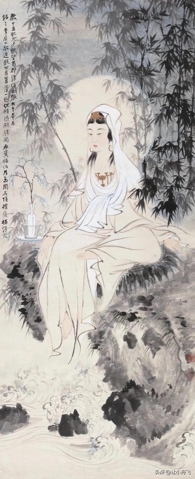 范曾的观音与张大千的观音一对比，你就知道高下了。